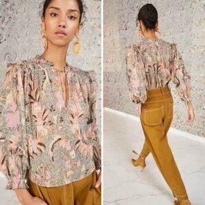 Ulla Johnson Lara Silk Blouse Top Size 8